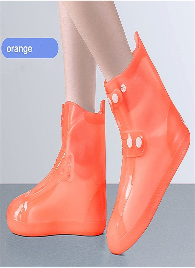 Loquat Portable Anti Slip Rain Boot Cover Orange  - Image 1