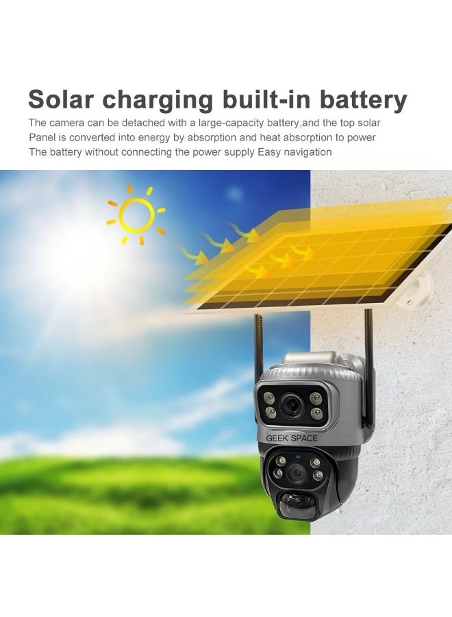 المهوس الفضاء كاميرا مراقبة VCS20-4G تعمل بالطاقة الشمسية، بعدسة مزدوجة، بتقنية 4G - Image 3