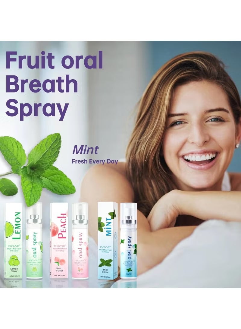 BOAE 3 Count Fruit Mint Mouth Spray, Breath Spray for Adults, Bad Breath Treatment Oral Breath Spray, Breath Freshener for Bad Breath Mouth Spray, Dry Mouth Spray, (0.7OZ/20ML) - Image 5