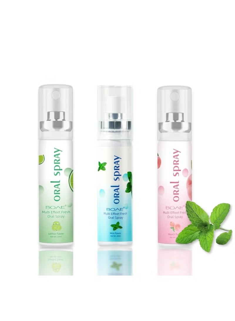 BOAE 3 Count Fruit Mint Mouth Spray, Breath Spray for Adults, Bad Breath Treatment Oral Breath Spray, Breath Freshener for Bad Breath Mouth Spray, Dry Mouth Spray, (0.7OZ/20ML) - Image 1