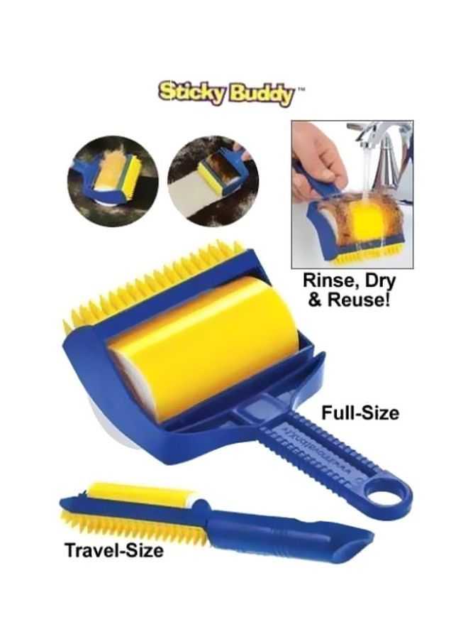 NIBEMINENT Sticky Lint Remover And Built-In Finger Set Blue/Yellow - Image 3