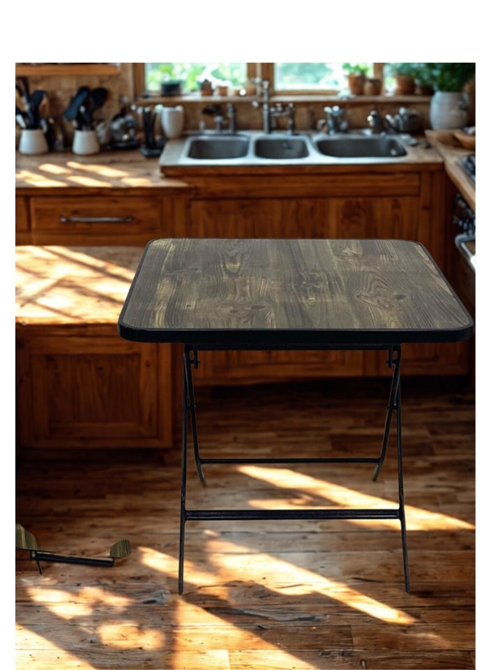 SMART HOME Square Folding Dining Table - Foldable Café Table with Fiber Top - 80 x 80 cm - Elegant and Sturdy Design - Side Table for Home, Kitchen, Cafés, or Outdoor Seating  - Image 3