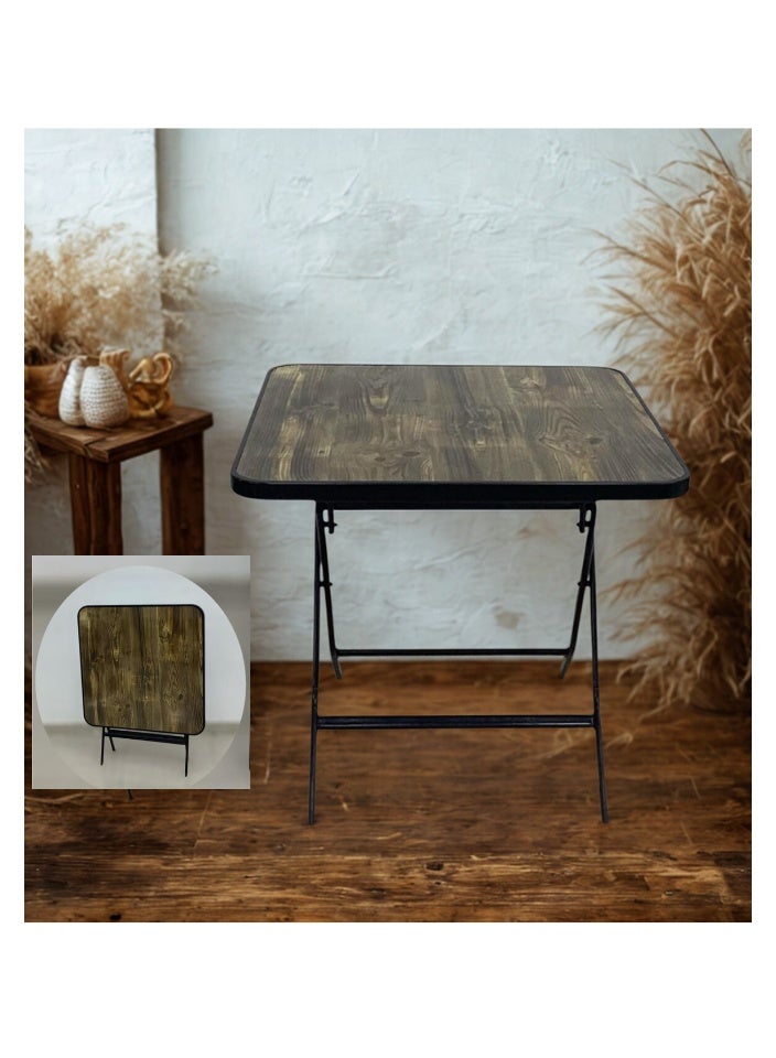 SMART HOME Square Folding Dining Table - Foldable Café Table with Fiber Top - 80 x 80 cm - Elegant and Sturdy Design - Side Table for Home, Kitchen, Cafés, or Outdoor Seating  - Image 1