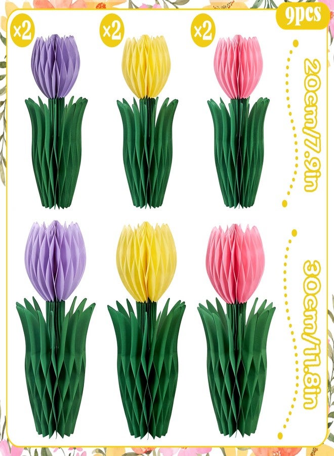PAPER JAZZ Tulip Paper Flower Centerpieces for Table Spring Party Decorations for Table Pastel Tulip Honeycomb Mothers Day Decoration, Floral Centerpieces for Easter Party Birthday Tea Party - Image 2
