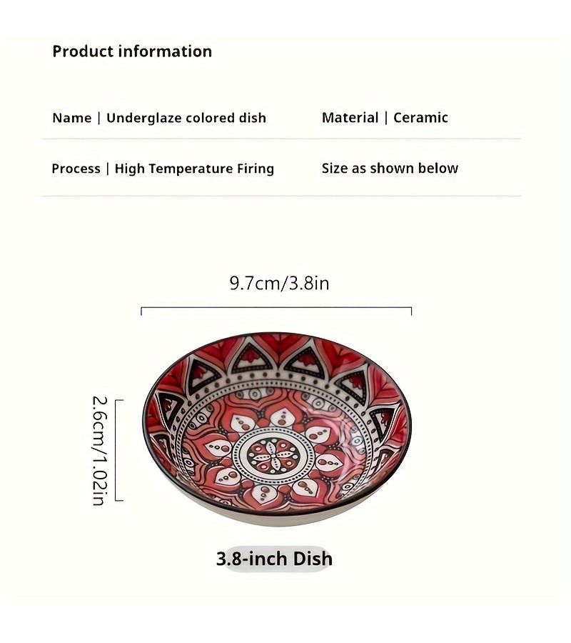 10pcs Bohemian Ceramic Seasoning Plates for Soy Sauce Vinegar Spices - Image 3