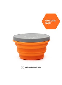 M Square Silicone Folding Kettle Portable Outdoor Camping Open Fire Coffee Tea Card Stove Cookware-Color:Orange Bowl (1000mL)-Capacity:Custom
