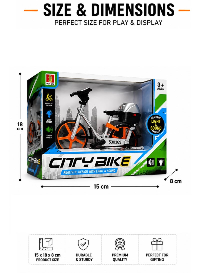 Mini City Bike Toy Model for Kids – Realistic Bicycle Play Toy with Storage Box for Boys and Girls Ages 3+ Indoor Pretend Play Gift - Image 3
