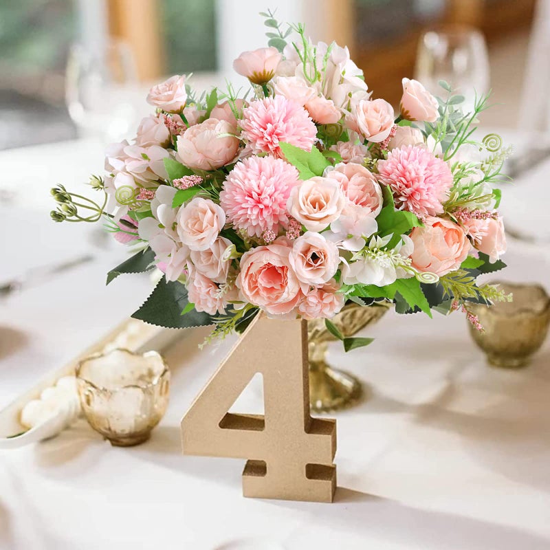 ASTRYAS Pink Peonies Artificial Flowers, 12Pcs Fake Peonies Silk Hydrangea Bouquet for Decoration Faux Peonies Bulk for Florals Arrangements Wedding Party Table Shower (12, Light Pink) - Image 3