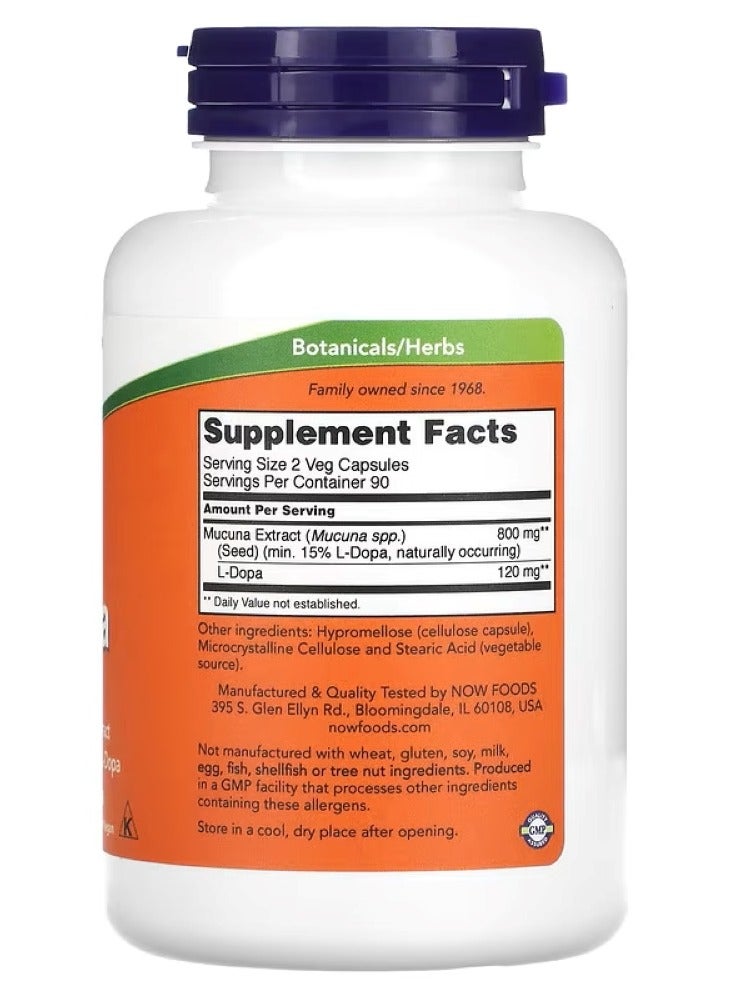 now Dopa Mucuna, 180 Veg Capsules - Image 2