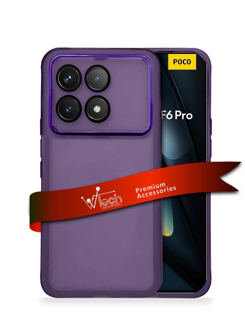 Wtech Xiaomi Poco F6 Pro 5G 2024 / Xiaomi Redmi K70 5G 2023 Soft Transparent TPU Silicone Ultra Thin Phone Stylish Electroplated Camera Border Case Cover - Eggplant Purple - Image 1