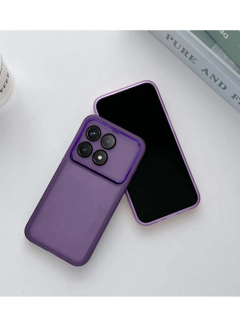 Wtech Xiaomi Poco F6 Pro 5G 2024 / Xiaomi Redmi K70 5G 2023 Soft Transparent TPU Silicone Ultra Thin Phone Stylish Electroplated Camera Border Case Cover - Eggplant Purple - Image 2