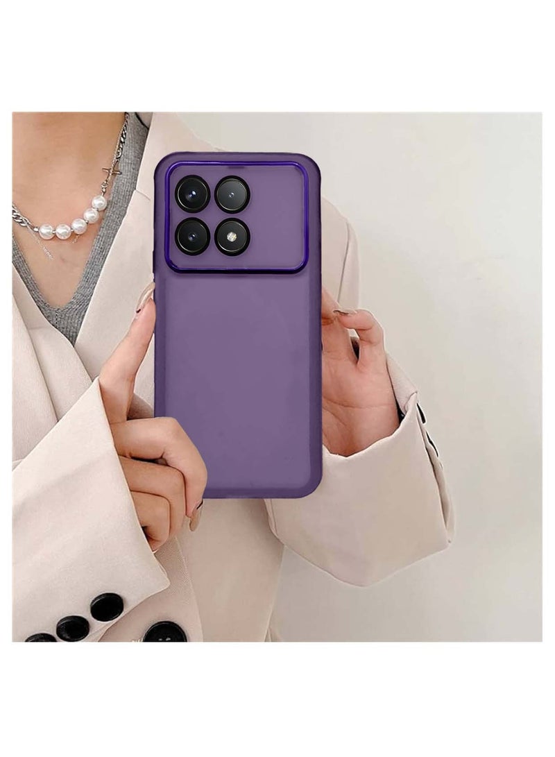 Wtech Xiaomi Poco F6 Pro 5G 2024 / Xiaomi Redmi K70 5G 2023 Soft Transparent TPU Silicone Ultra Thin Phone Stylish Electroplated Camera Border Case Cover - Eggplant Purple - Image 4