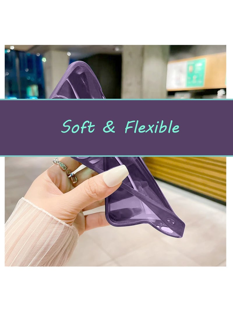 Wtech Xiaomi Poco F6 Pro 5G 2024 / Xiaomi Redmi K70 5G 2023 Soft Transparent TPU Silicone Ultra Thin Phone Stylish Electroplated Camera Border Case Cover - Eggplant Purple - Image 5