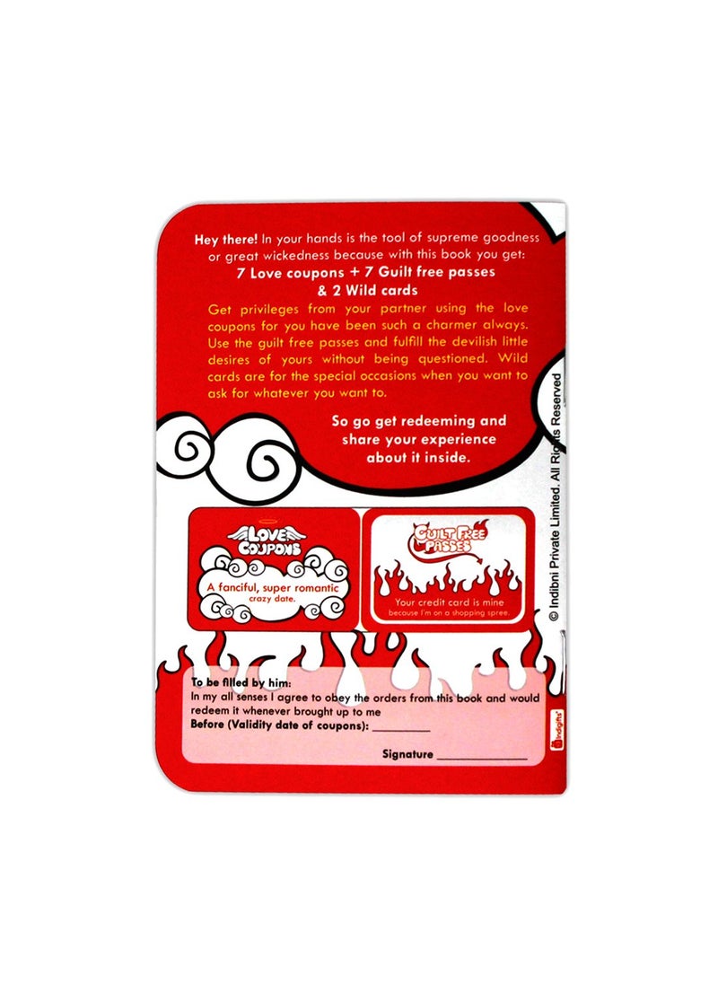 Indigifts - Indigifts Valentines Day Gifts Love Coupons, Guilt Free Passes and Wildcards Set of 2 Books for Him and Her 4"x 6" - Gift for Girlfriend-Boyfriend, Wife, Husband, Couple Gift, Anniversary - Image 1
