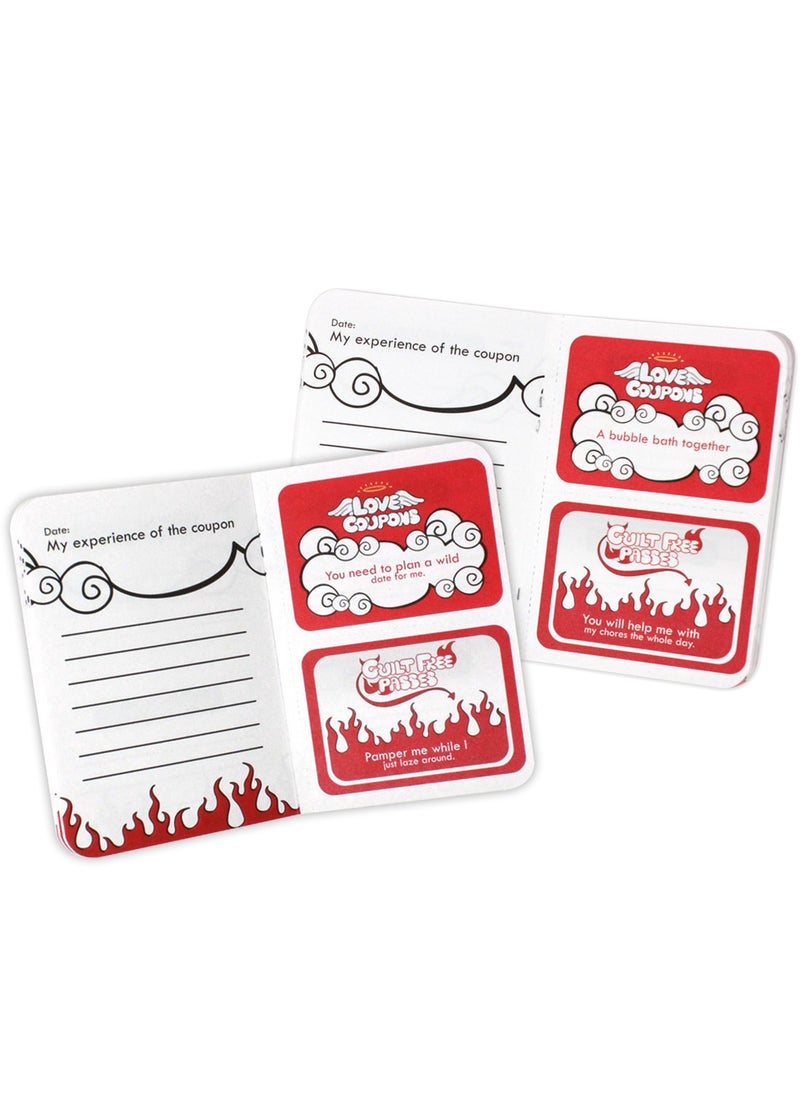 Indigifts - Indigifts Valentines Day Gifts Love Coupons, Guilt Free Passes and Wildcards Set of 2 Books for Him and Her 4"x 6" - Gift for Girlfriend-Boyfriend, Wife, Husband, Couple Gift, Anniversary - Image 1
