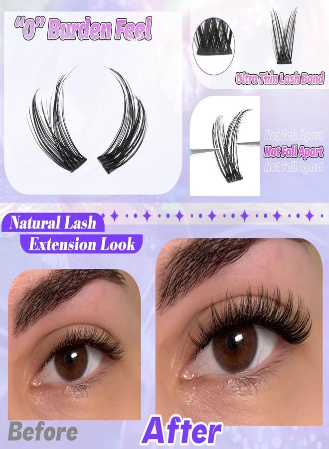 Alice Lash Clusters Natural Wispy Cluster Eyelash Extensions DIY Individual Lashes Lash Extension Waterproof Cluster Lashes 224pcs 9-16mm Soft Thin Band by ALICE - Image 5