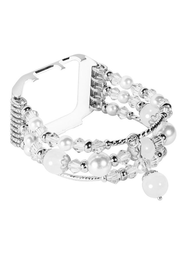 ISank Replacement Band With Frame For Apple Watch 1/2/3/4 42/44mm White - Image 1