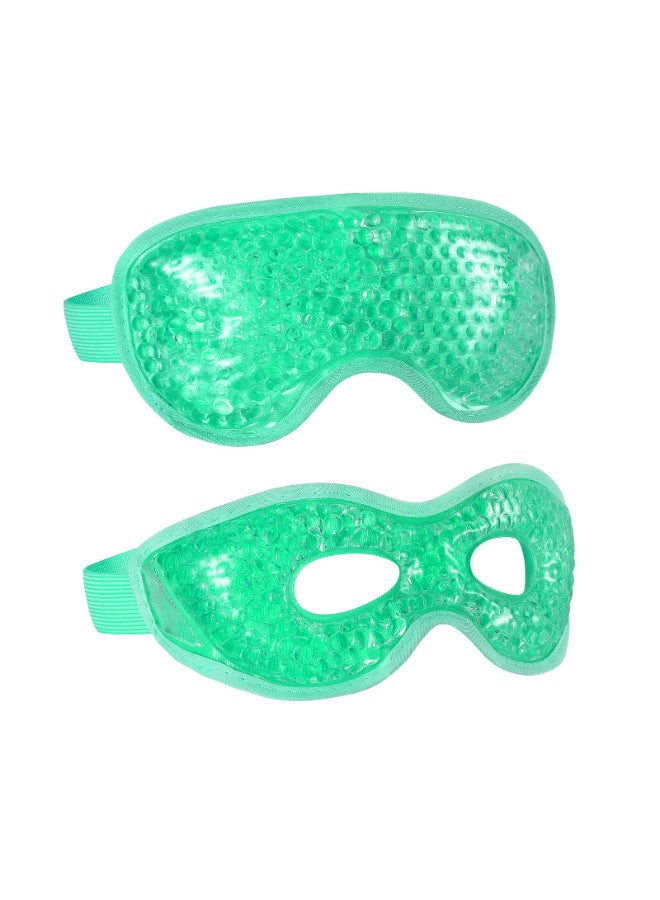 CONSGIJI 2PCS Gel Eye Mask Reusable Cold Therapy Gel Bead Eye Mask for PuffinessDark CirclesEye BagsDry EyesHeadachesMigrainesStress ReliefGreen - Image 3