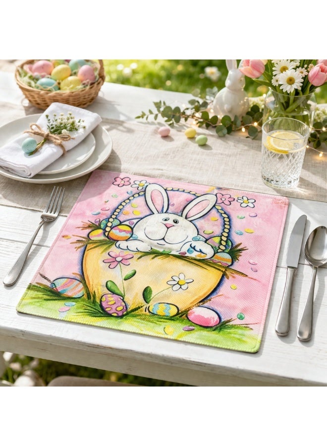 مفرش طاولة عيد الفصح بتصميم الأرنب 30×40 سم – ديكور مائدة ملون لعيد الفصح - Image 2