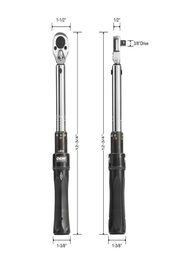 OEMTOOLS 25685 3/8" Torque Wrench, Drive Click Style 3/8 Torque Wrench 25-250 Lb, Precision Automotive Fastening, Bidirectional Torque Control, Audible Feedback - Image 3