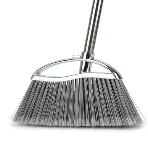 GLOYY Outdoor Stiff Bristles Angle Broom Heavy Duty Sweeping Patio Broom with Long Handle for Garage Garden Commercial and Industrial - Image 1