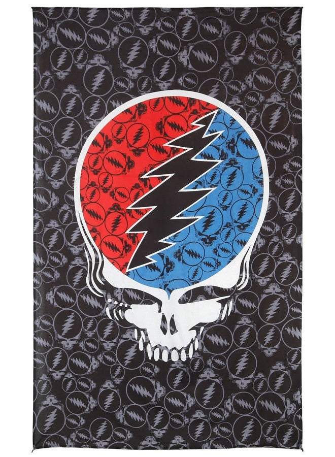 صن شاين جوي مفرش طاولة جداري مزخرف بنمط "Sunshine Joy" من فرقة "Grateful Dead" بعنوان "Steal Your Face"، مناسب للشاطئ، مقاس كبير 52 × 80 بوصة. - Image 1