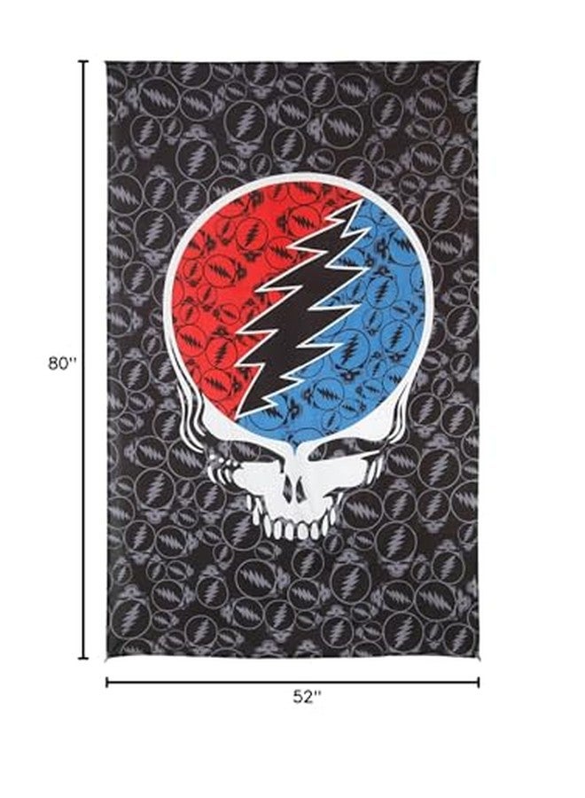 صن شاين جوي مفرش طاولة جداري مزخرف بنمط "Sunshine Joy" من فرقة "Grateful Dead" بعنوان "Steal Your Face"، مناسب للشاطئ، مقاس كبير 52 × 80 بوصة. - Image 4