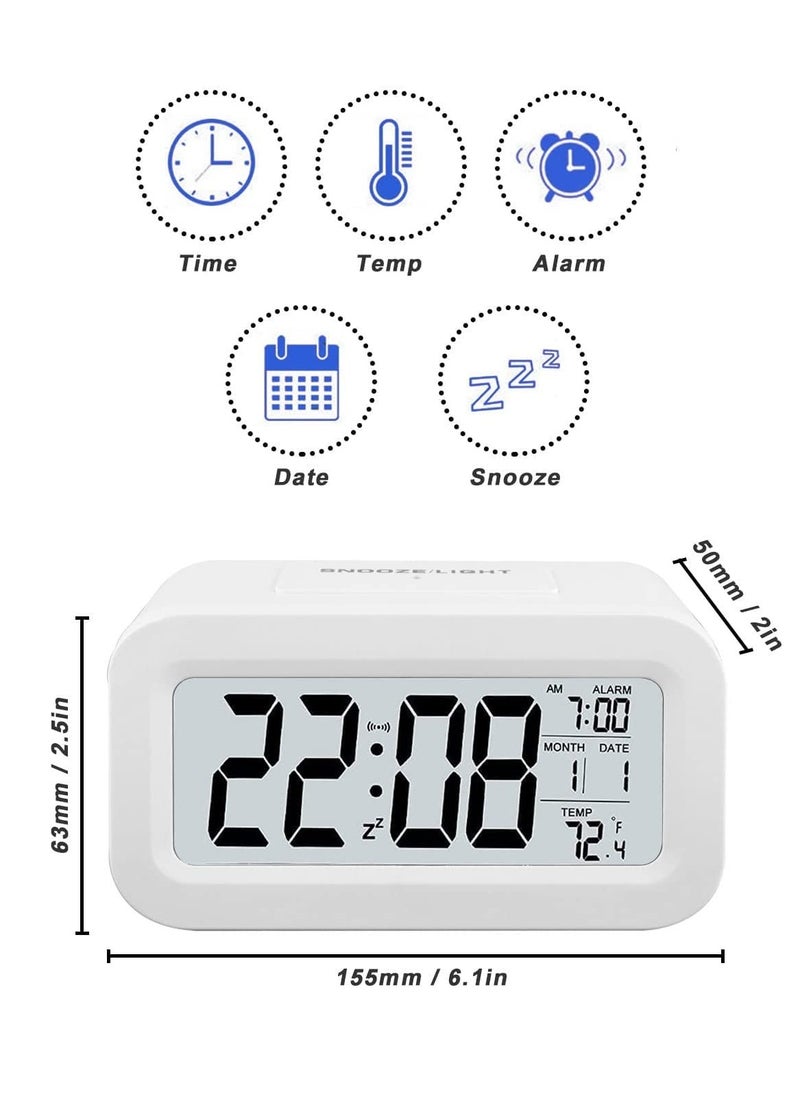 WENTCCION - Digital Alarm Clock, Alarm Clock With Numbers, Led Digital Sleep Smart Watch, Indicates Date And Temperature On Screen, With Alarm Clock, With 12/24 Hour Switch, Simple Operation (Smart alarm clock) - Image 1