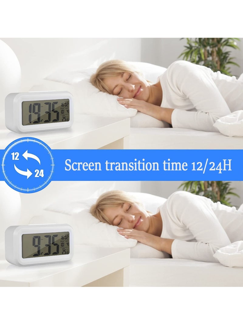 WENTCCION - Digital Alarm Clock, Alarm Clock With Numbers, Led Digital Sleep Smart Watch, Indicates Date And Temperature On Screen, With Alarm Clock, With 12/24 Hour Switch, Simple Operation (Smart alarm clock) - Image 1
