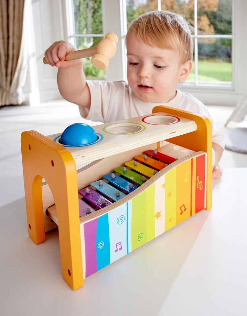 Hape E0305 Pound and Tap Bench with Slide Out Xylophone - Image 2