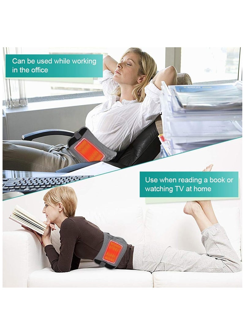 general USB Heating Waist Belt Lower Back Cordless Heat Pads Comforting Relaxation Back Support Heating Belt Velvet Surface - Image 3