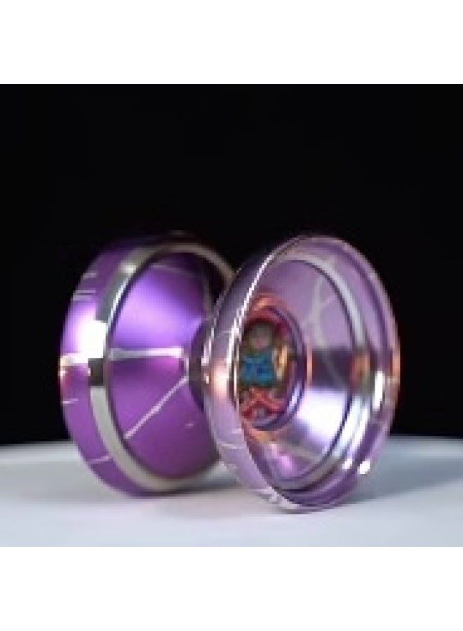 Crane Hall Yo-Yo Breaks Empty V Odi Double Diamond Fire Less King High-end Competitive Ring Yoyo Ball-Color:Purple Color Matching - Image 1