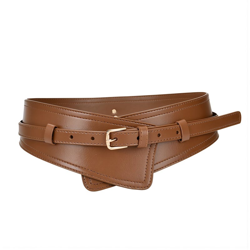 Genuine Leather Women Wide Waist Belt Soft Cowhide For Coat 41.3 Inch - Image 5