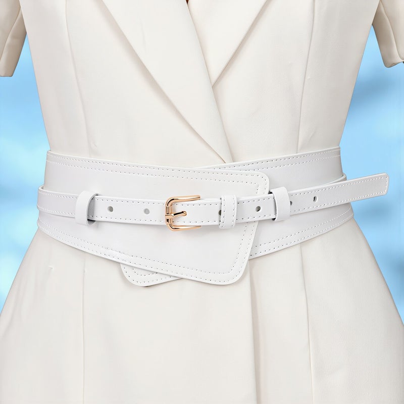 Genuine Leather Women Wide Waist Belt Soft Cowhide For Coat 41.3 Inch - Image 4