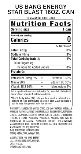Bang Energy Star Blast, Sugar-Free Energy Drink, 16 Ounce (Pack of 12) - Image 4