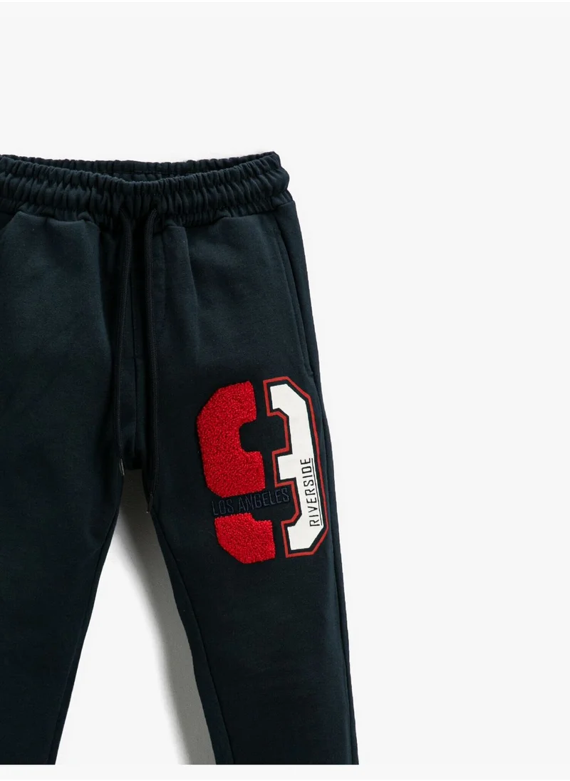 KOTON Printed Sweatpants Drawstring Cotton