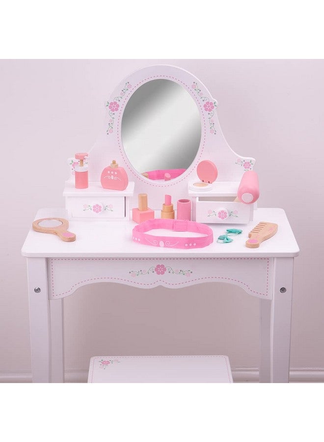 بيج جيجس تويز حقيبة خشبية للأطفال مكونة من 11 قطعة من أدوات الزينة والإكسسوارات مع حقيبة حمل منقط وردي مثالية للعب التظاهري وهدية للفتيات - Image 3