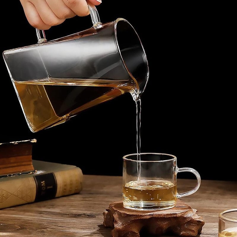 Dadamong Glass Pitcher with Handle, Milk and Cream Pitcher Cup Jug, Heat Resistant Borosilicate Glass Creamer for Coffee Tea or Maple Syrup Serving, Stovetop & Microwave Safe (32oz/ 950ML) - Image 2