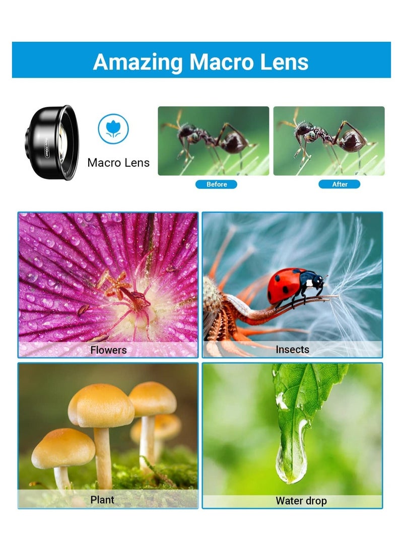 Y&D - Macro Lens Kit for Smartphone 10X + CPL Filter with Multi-Function Clip iPhone 14 14Pro Max Samsung Android Phone Fits Almost All Attachment - Image 1