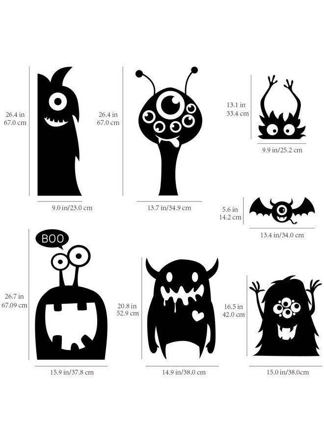 CCINEE CCINEE 10PCS Giant Halloween Window Clings Novelty Cute Wiggly Monster Window Decal Stickers for Halloween Decoration Supply  - Image 3