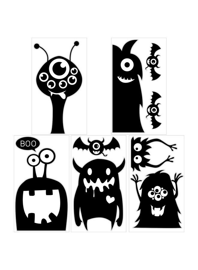 CCINEE CCINEE 10PCS Giant Halloween Window Clings Novelty Cute Wiggly Monster Window Decal Stickers for Halloween Decoration Supply  - Image 2