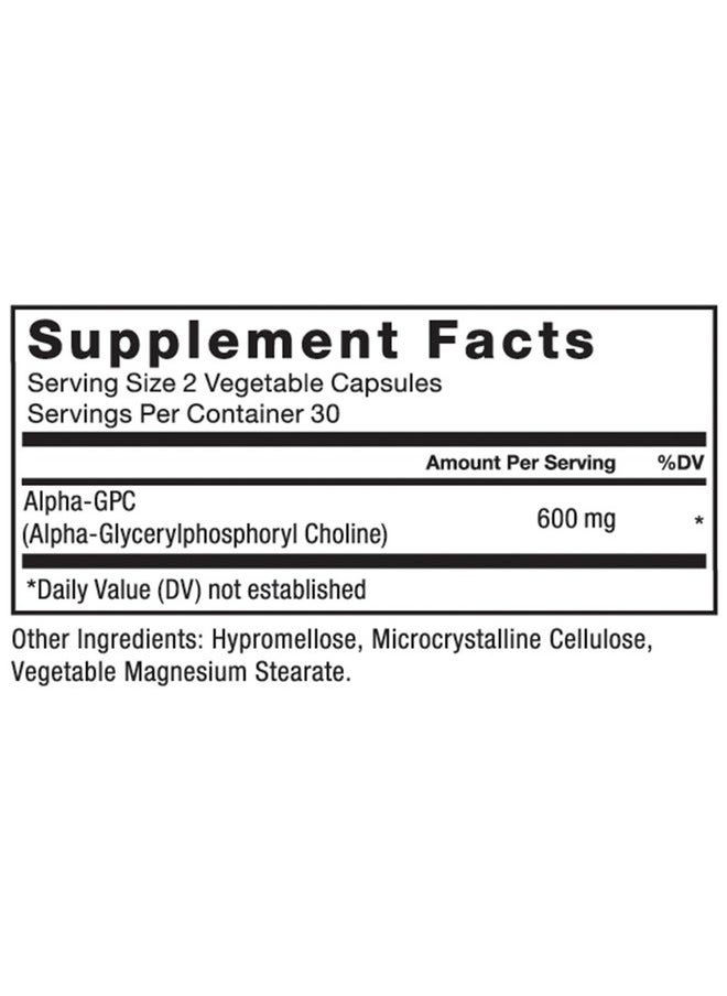 Force Factor FORCE FACTOR Alpha GPC Brain Supplement for Memory and Focus, Mood Support Supplement with Alpha GPC 300mg, Premium Quality, Vegan, Non-GMO, 60 Capsules  - Image 5
