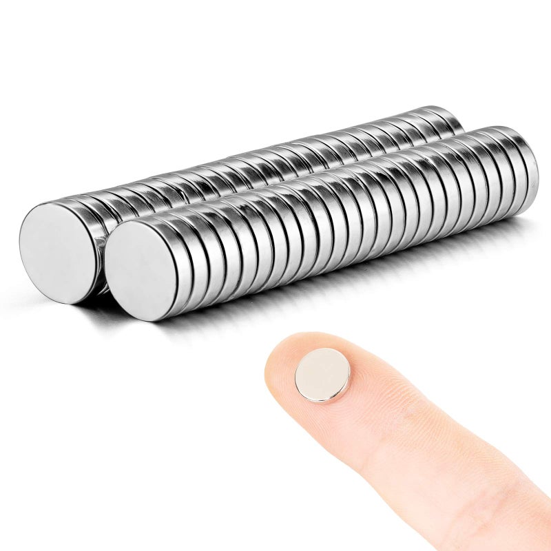 MEALOS Magnets - 50 Refrigerator Magnets Thin Round Magnets for Crafts - 10mmx2mm Magnets for Miniatures Small Models for Paper Crafts for Refrigerator - Come with a Storage Case - Image 1
