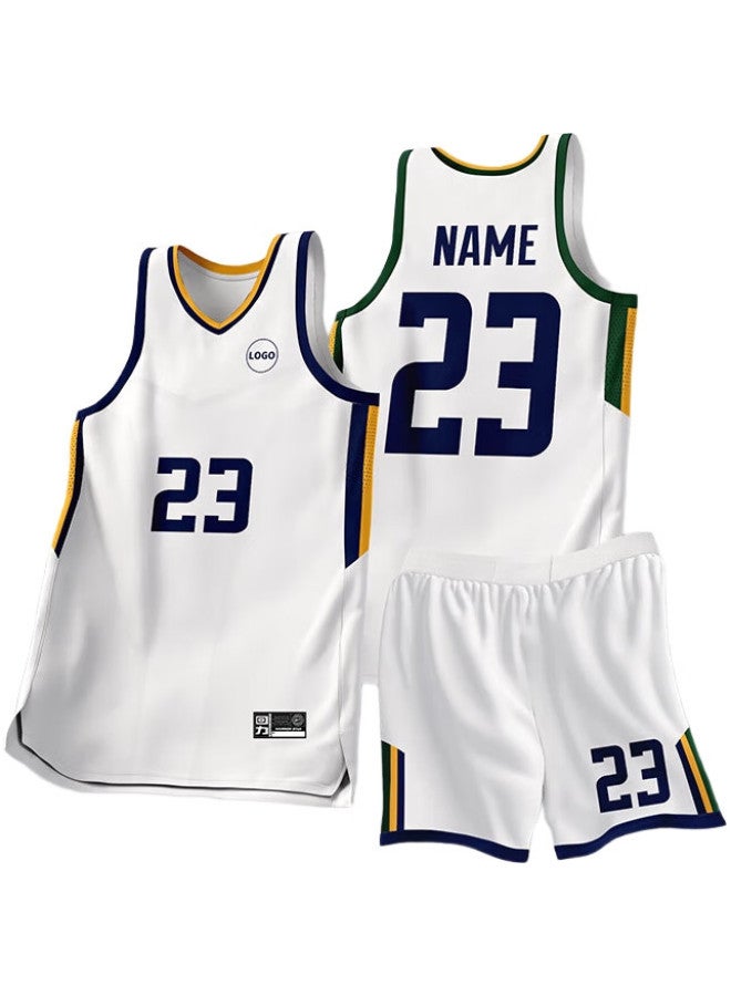 Pull Back Huili American Basketball Uniform, Customized Sports Set, Jersey, Group Purchase, Printed Team Uniform, Hllqms603, White, 3Xl - Image 1