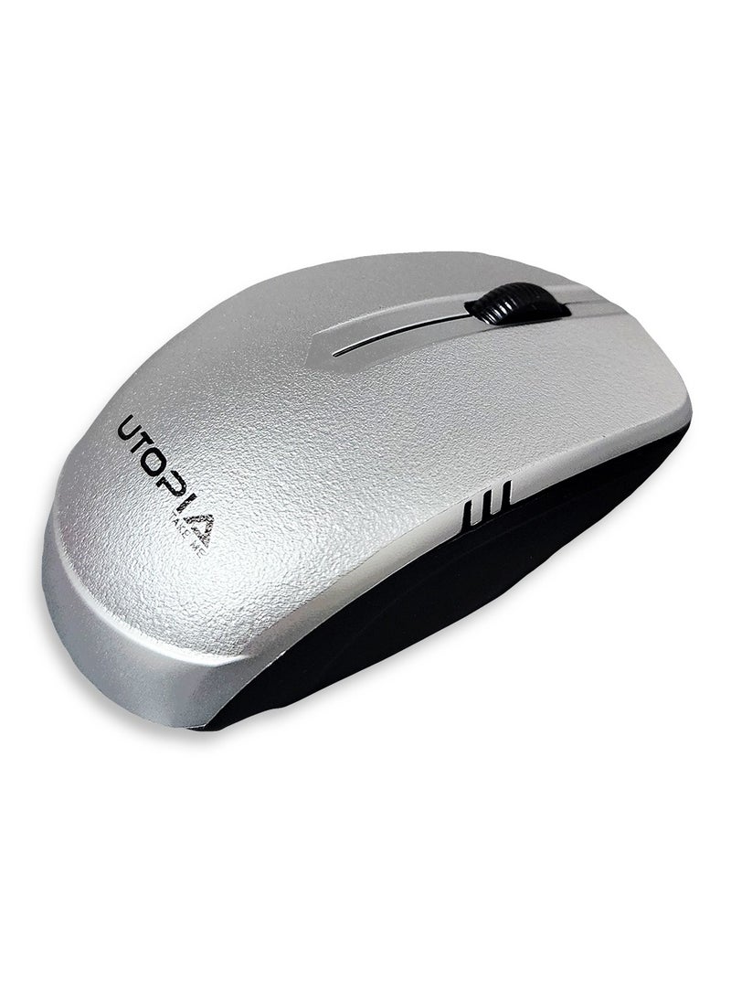 Utopia - Wireless Mouse Gaming 3 Button , 1000DPi - Silver U-102 - Image 1