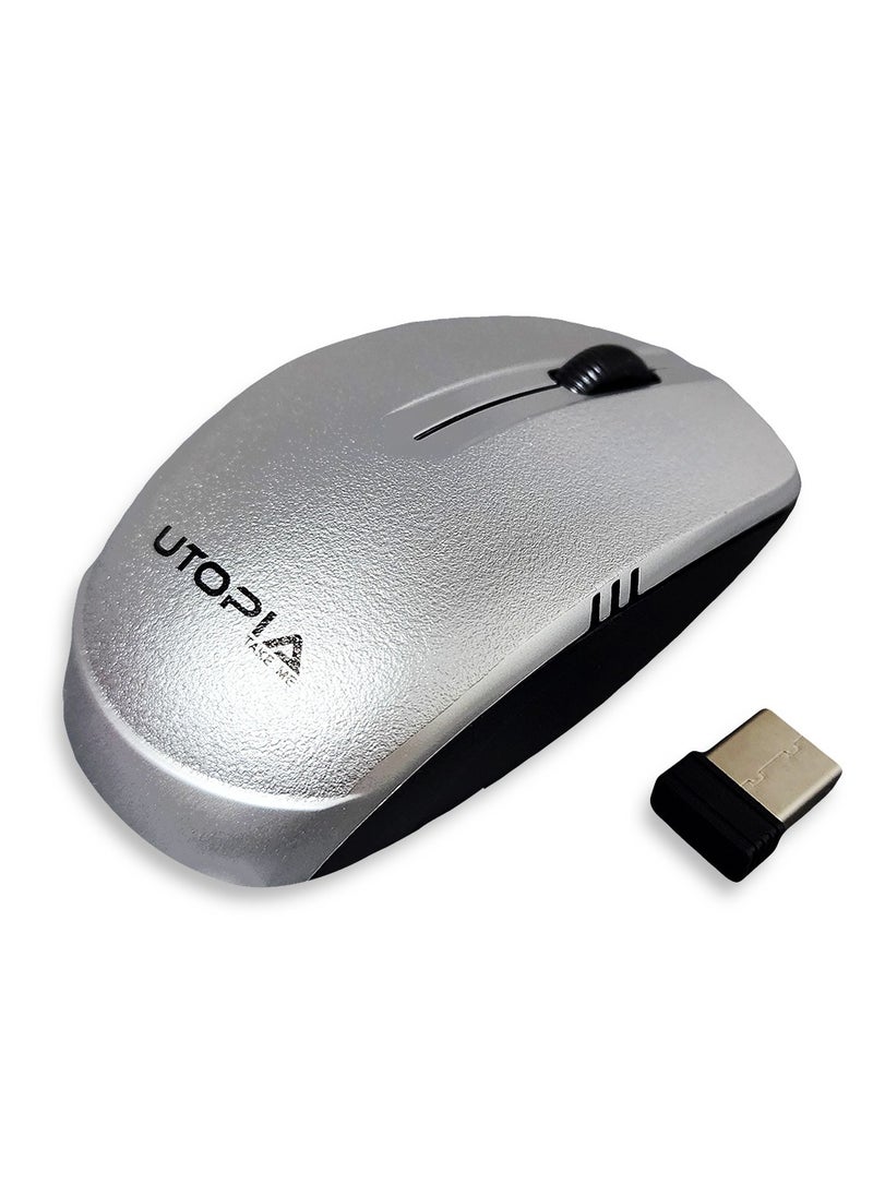 Utopia - Wireless Mouse Gaming 3 Button , 1000DPi - Silver U-102 - Image 1
