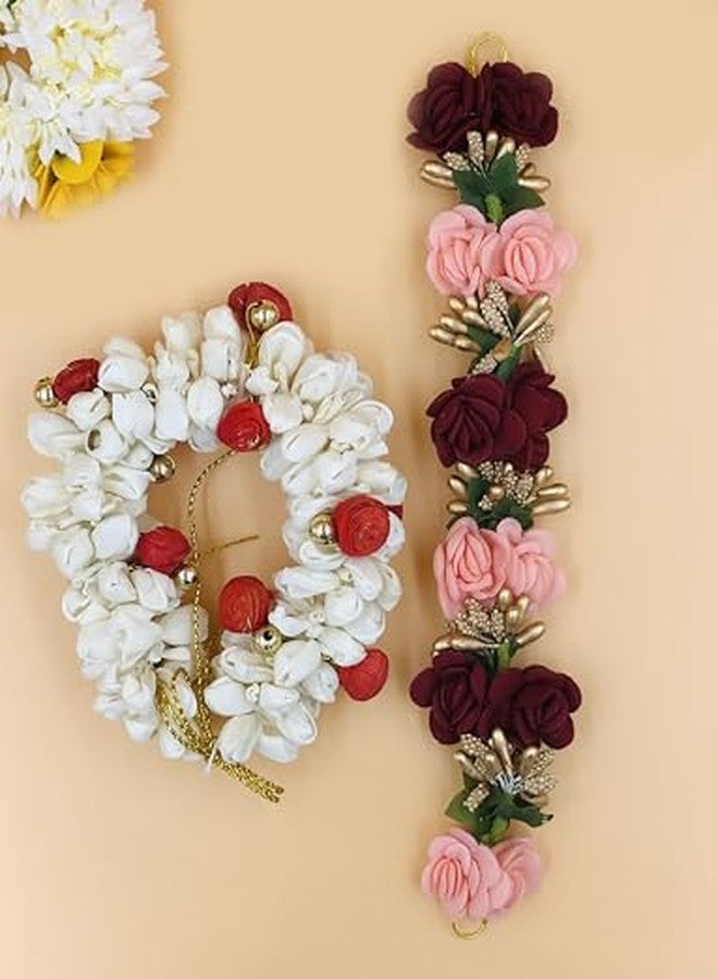 Arooman™ Mogra Hair Flower Gajra and Multi Color gajra Combo for Wedding and Party - Image 3