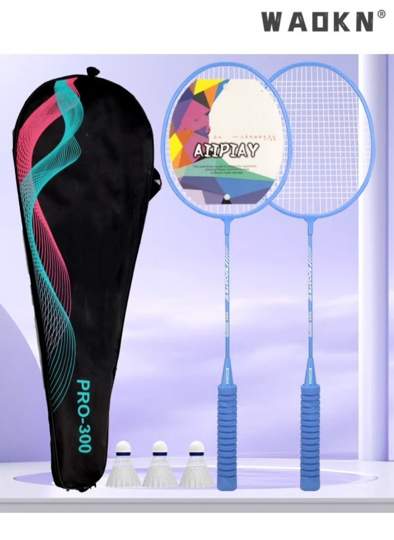 Generic - Badminton Racket Set, Lightweight Professional Badminton Racket Set for Badminton Racquets Badminton Rackets Set, Lightweight Badminton Rackets Professional Set with 3 Nylon Ball, 1 Badminton Bag - Image 1