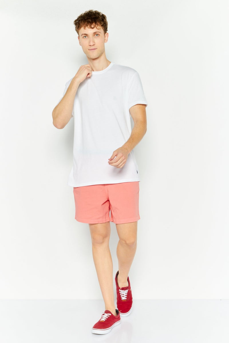 Paperbacks Men Plain Basic Shorts, Coral - Image 2