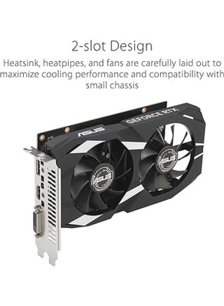 Dual GeForce RTX 3050 OC Edition Graphics Card, 6GB GDDR6 96-Bit Memory, 1537 MHz OC Boost Clock, 2304 CUDA Cores, 14 Gbps Memory Speed, PCI Express 4.0, OpenGL®4.6 | 90YV0K60-M0NA00 - view 3